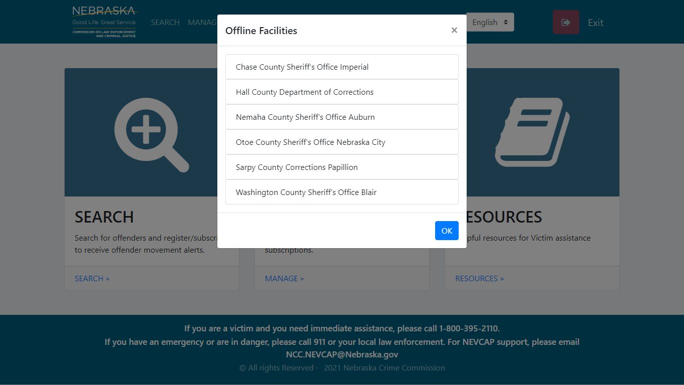 Nebraska Victims of Crime Alert Portal (NEVCAP)